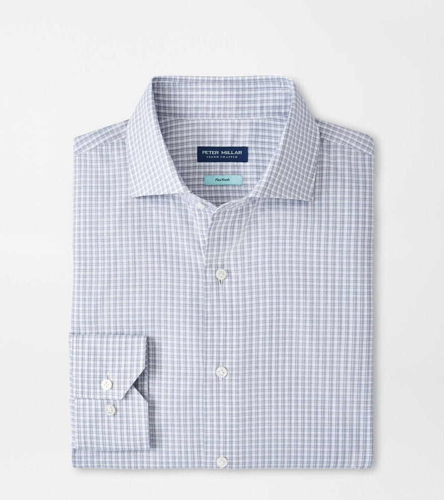 Peter Millar Men's Tailored Fit Torino Cotton Sport Shirt - NEBULA BLUE