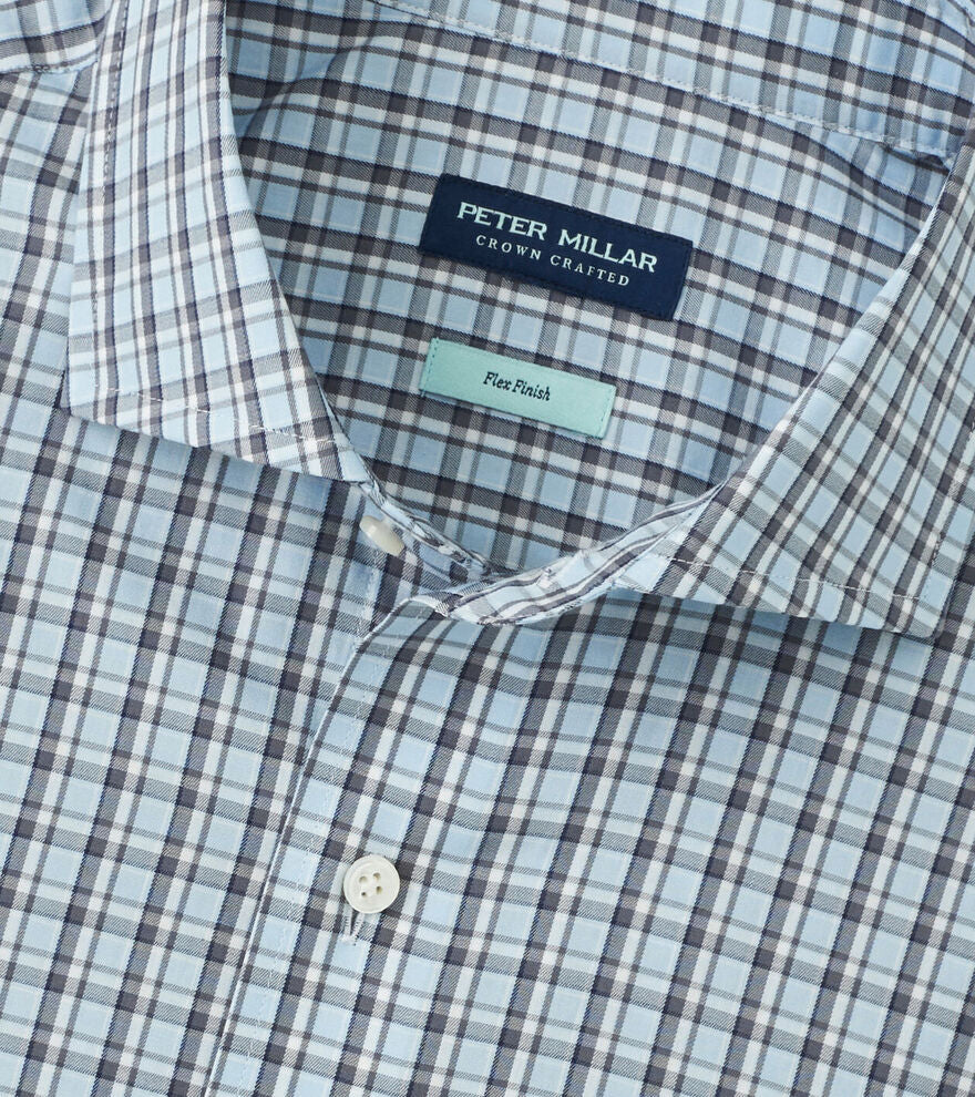 Peter Millar Men's Tailored Fit Abetone Cotton Sport Shirt - BLUE FRONST