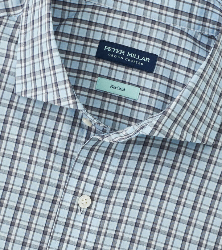 Peter Millar Men's Tailored Fit Abetone Cotton Sport Shirt - BLUE FRONST