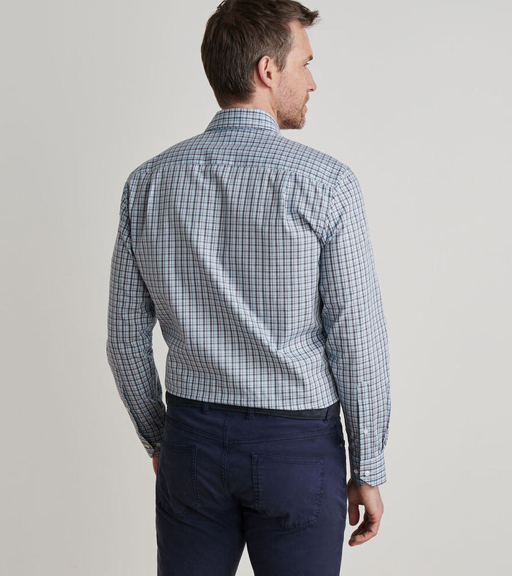 Peter Millar Men's Tailored Fit Abetone Cotton Sport Shirt - BLUE FRONST