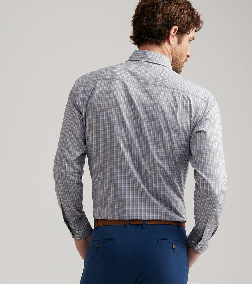 Peter Millar Men's Tailored Fit Abetone Cotton Sport Shirt - RAIN CLOUD