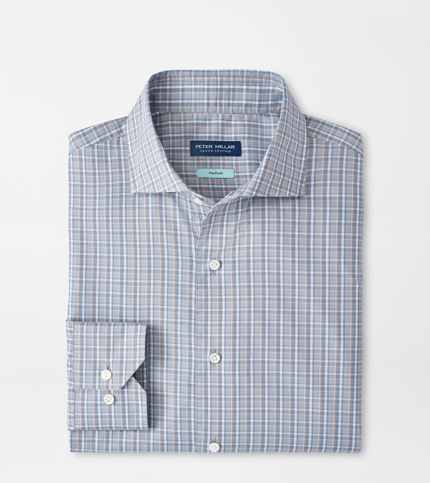 Peter Millar Men's Tailored Fit Abetone Cotton Sport Shirt - RAIN CLOUD