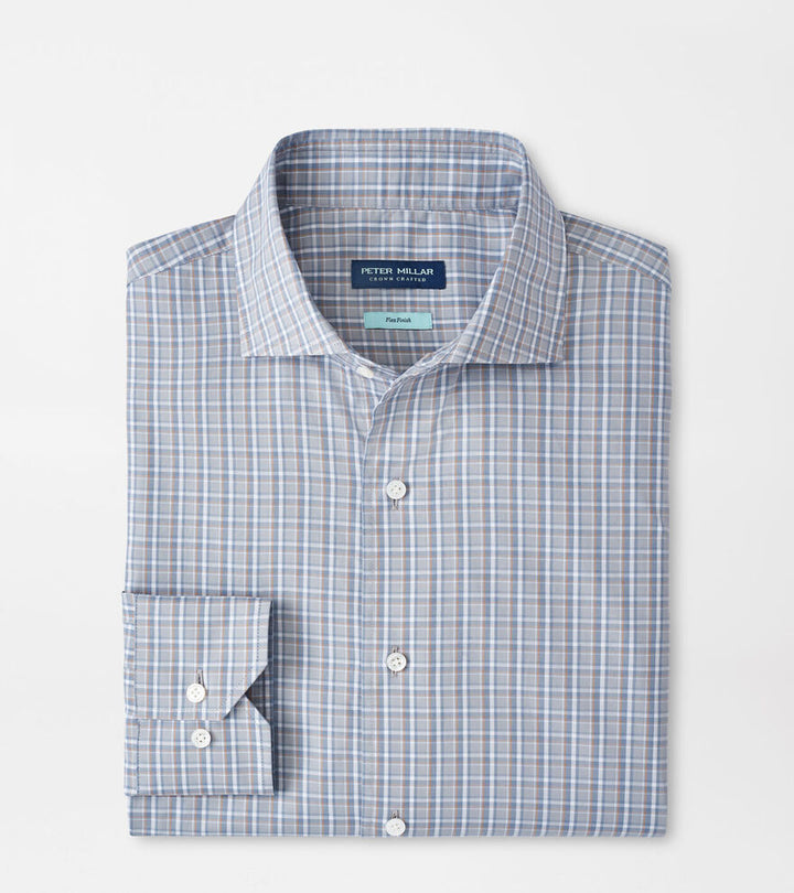 Peter Millar Men's Tailored Fit Abetone Cotton Sport Shirt - RAIN CLOUD