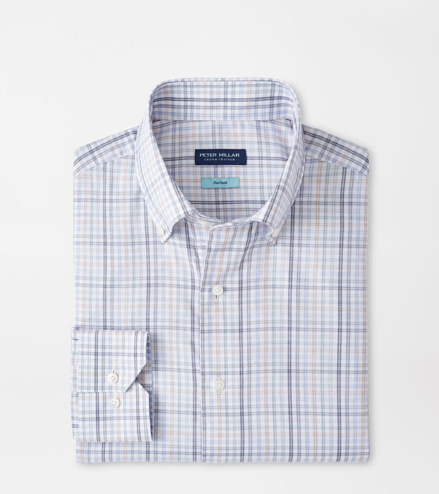 Peter Millar Men's Tailored Fit Orvieto Cotton Sport Shirt - SHERWOOD