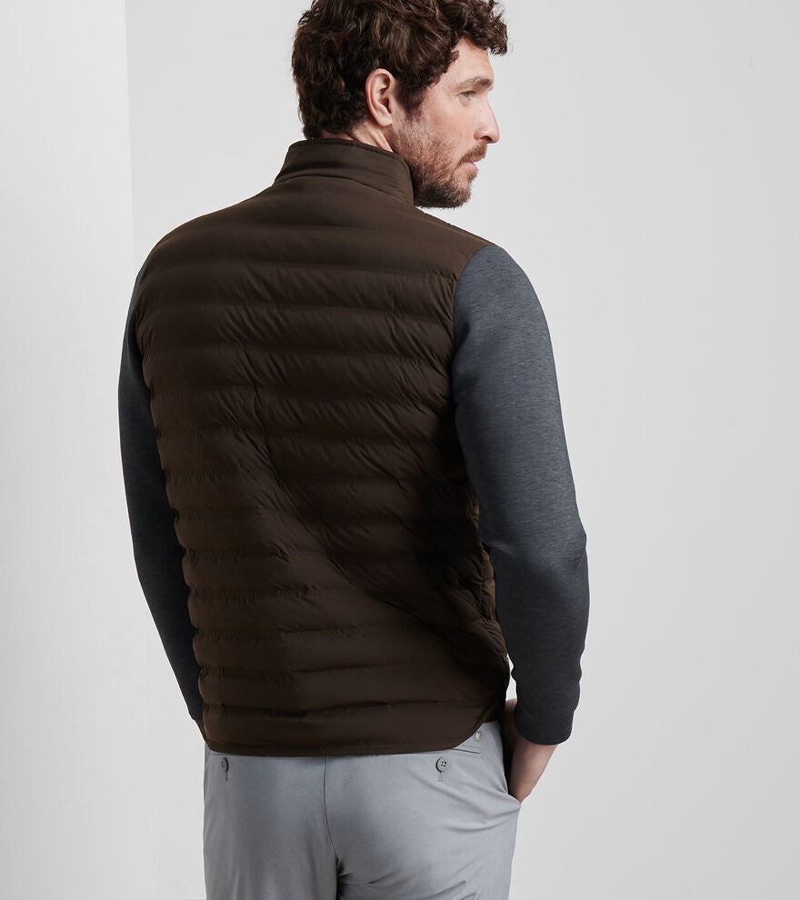 Peter Millar Men's Tailored Fit Winsome Hybrid Cardigan - ANTIQUE WALNUT