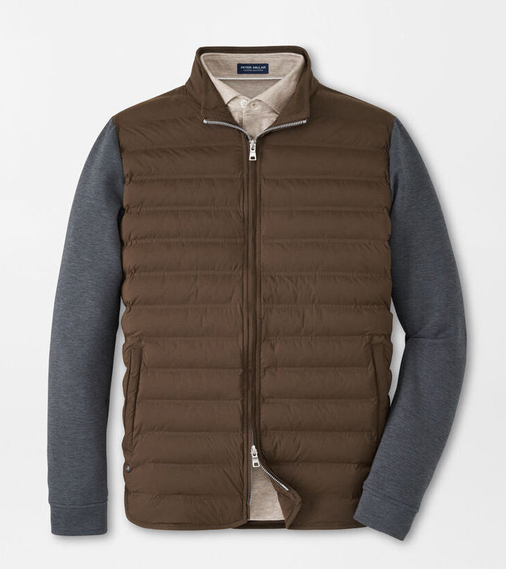 Peter Millar Men's Tailored Fit Winsome Hybrid Cardigan - ANTIQUE WALNUT