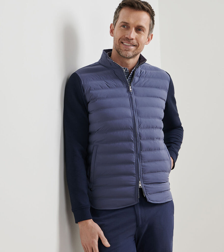 Peter Millar Men's Tailored Fit Winsome Hybrid Cardigan - NEBULA BLUE
