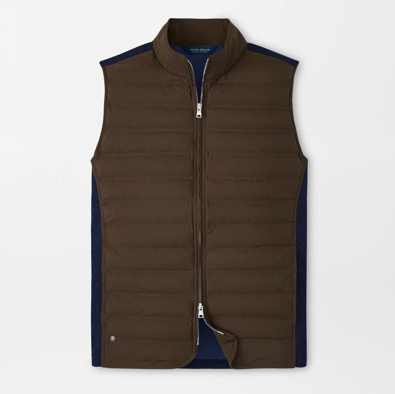 Peter Millar Men's Tailored Fit Winsome Hybrid Vest - ANTIQUE WALNUT