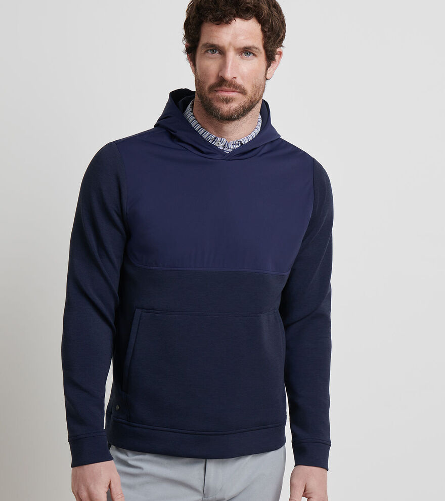 Peter Millar Men's Tailored Fit Winsome Hybrid Hoodie - NAVY