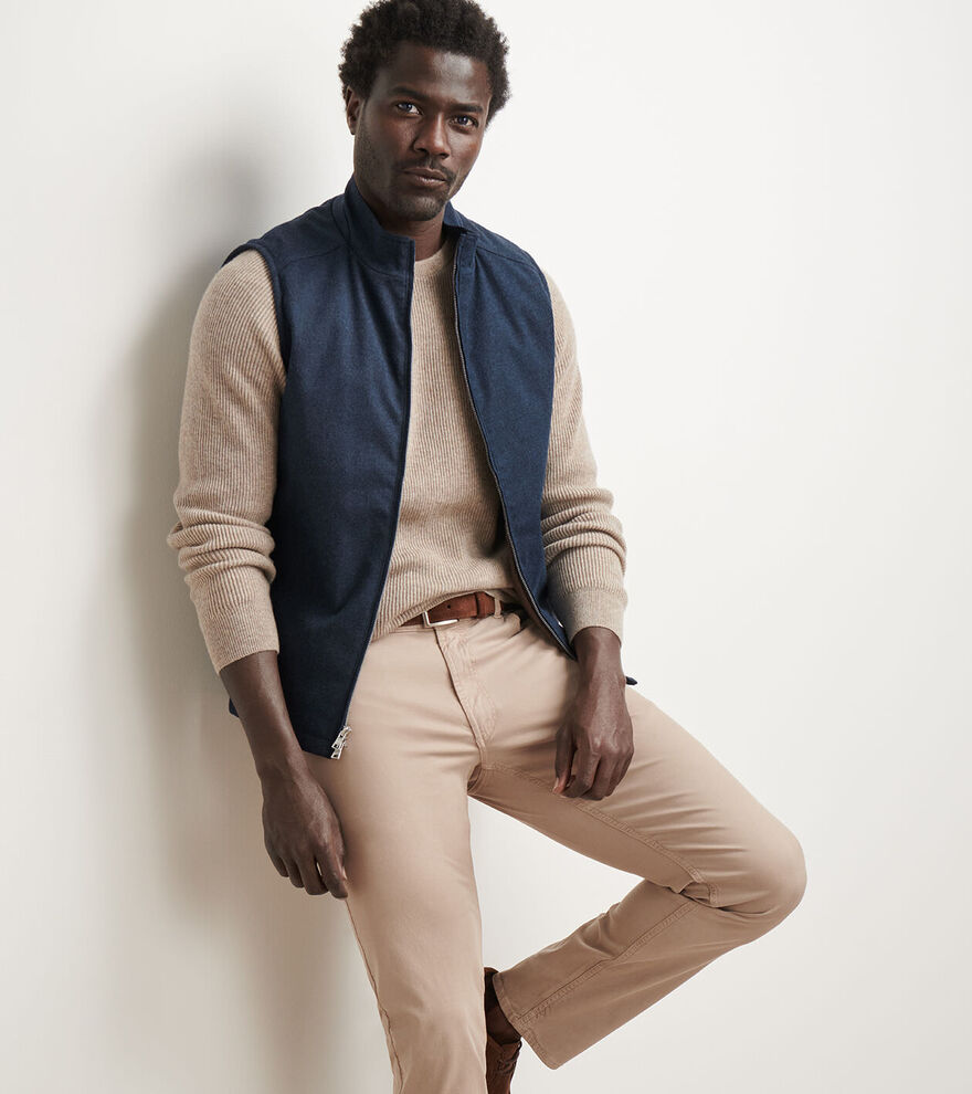 Peter Millar Men's Tailored Fit Cambridge Wool Vest - NAVY