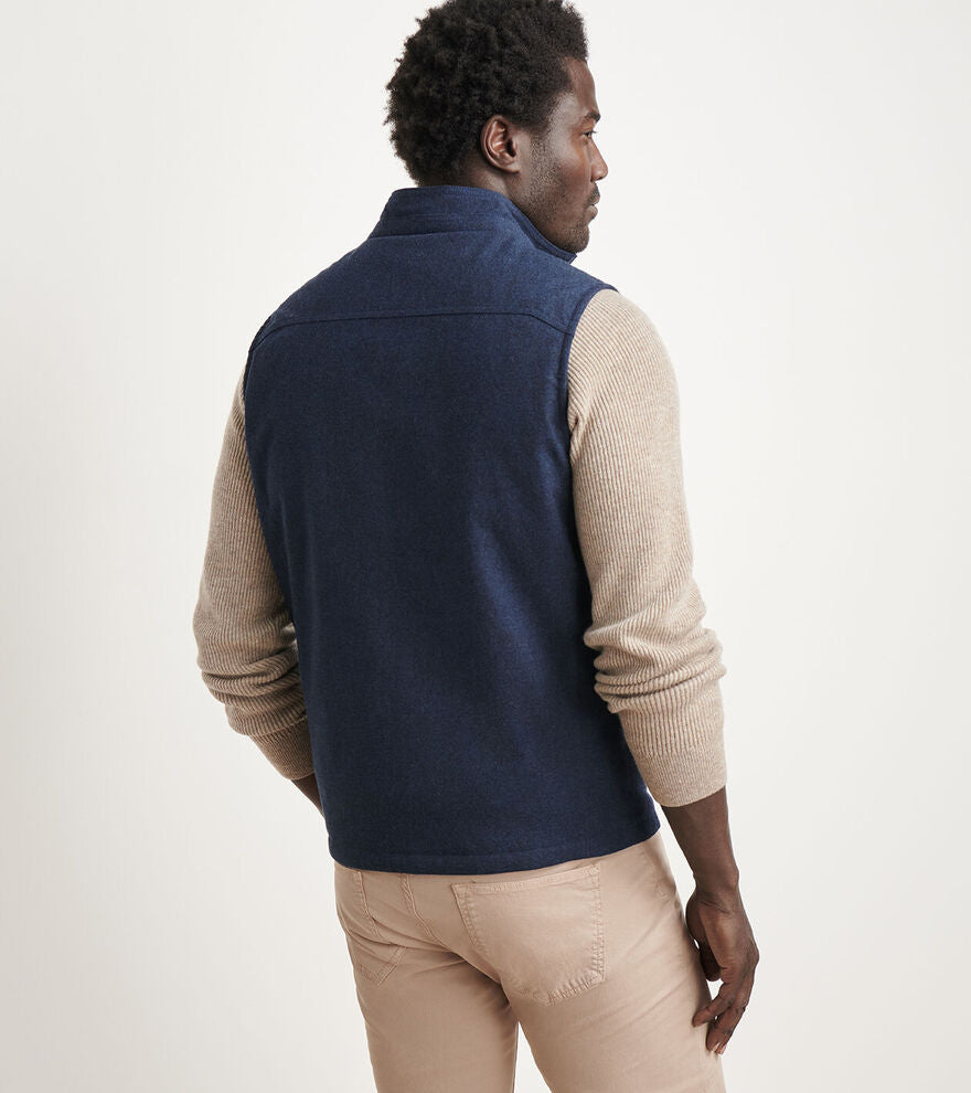 Peter Millar Men's Tailored Fit Cambridge Wool Vest - NAVY