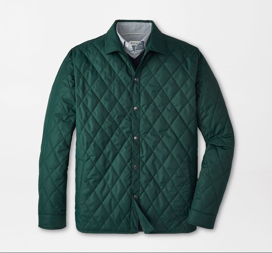 Peter Millar Men's Classic Fit Brighton Shirt Jacket - DEEP VERDANT
