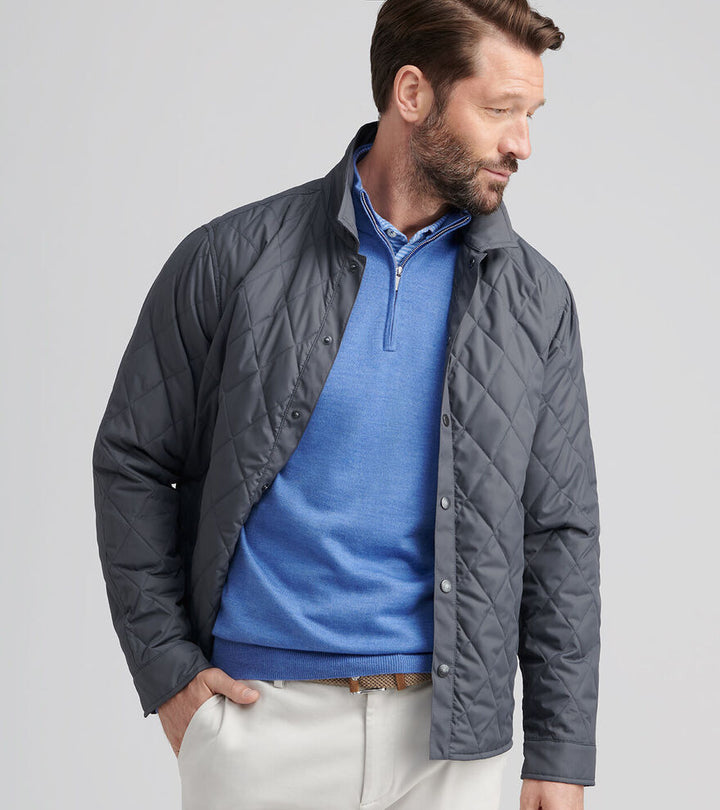 Peter Millar Men's Brighton Shirt Jacket - IRON