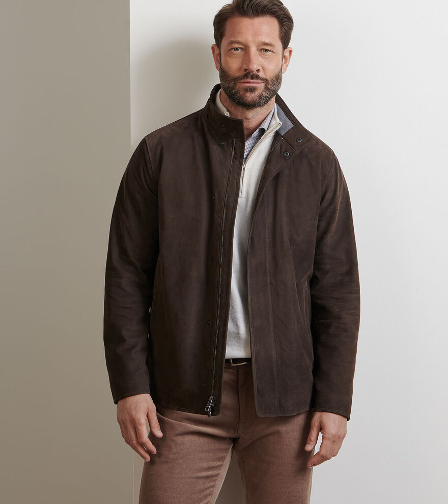 Peter Millar Men's Classic Fit Norwalk Nubuck Field Jacket - ESPRESSO