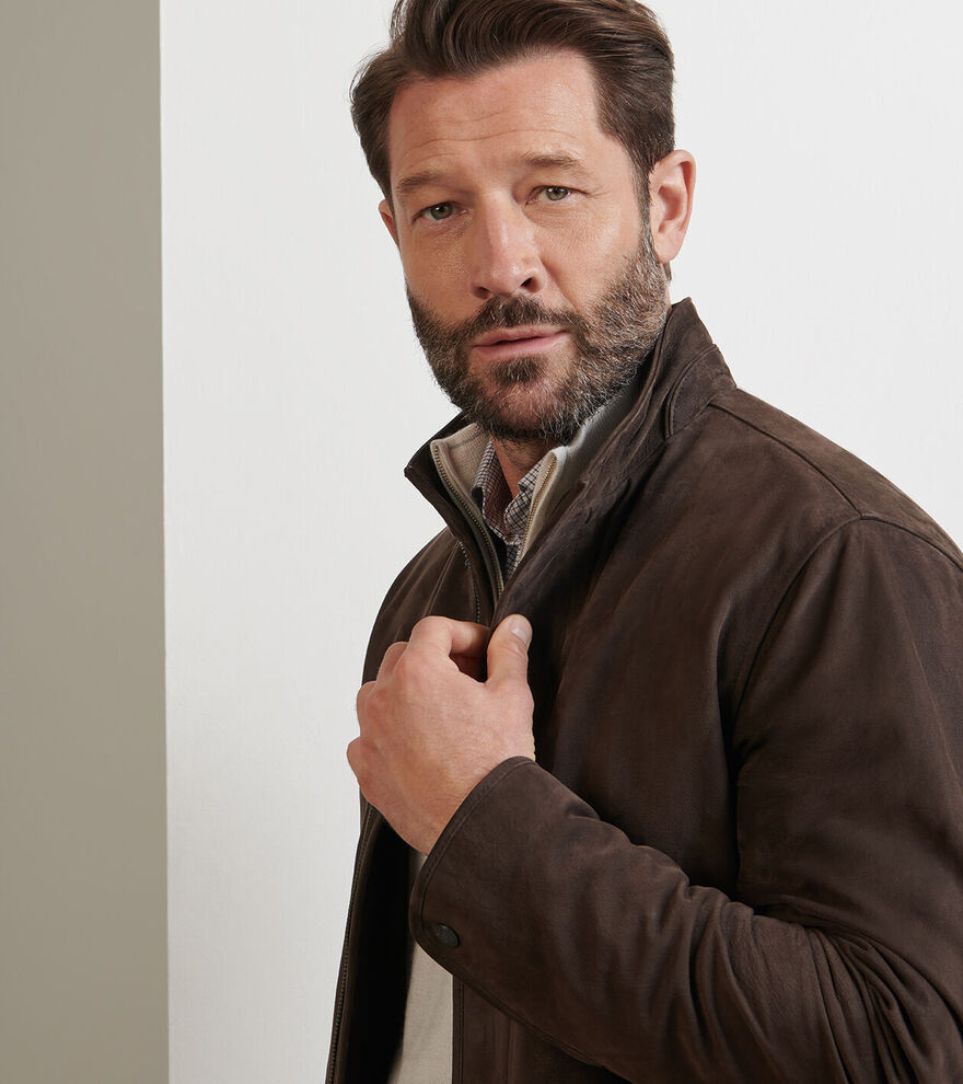 Peter Millar Men's Classic Fit Norwalk Nubuck Field Jacket - ESPRESSO