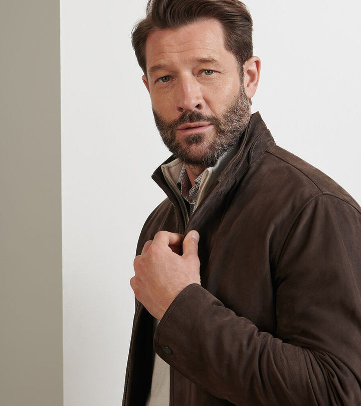 Peter Millar Men's Classic Fit Norwalk Nubuck Field Jacket - ESPRESSO
