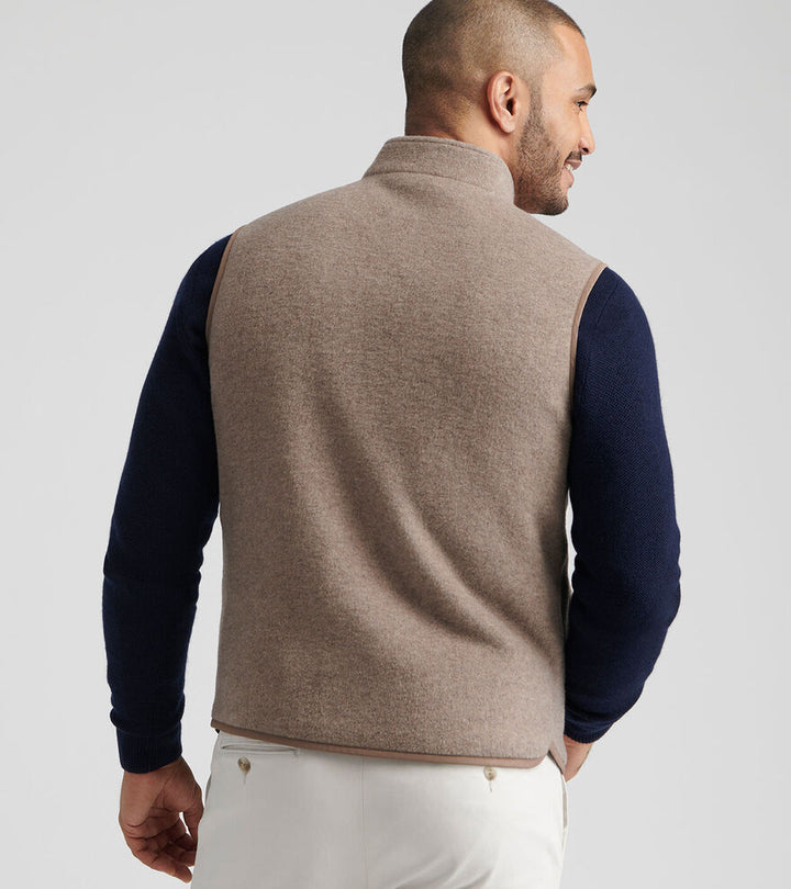 Peter Millar Men's Classic Fit Crown Flex Merino Vest - GRAIN