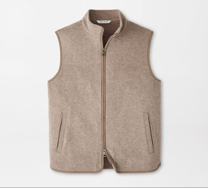 Peter Millar Men's Classic Fit Crown Flex Merino Vest - GRAIN