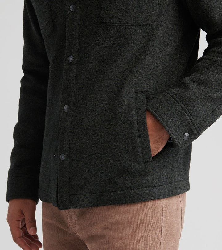 Peter Millar Men's Crown Flex Merino Shirt Jacket - DARK OLIVE