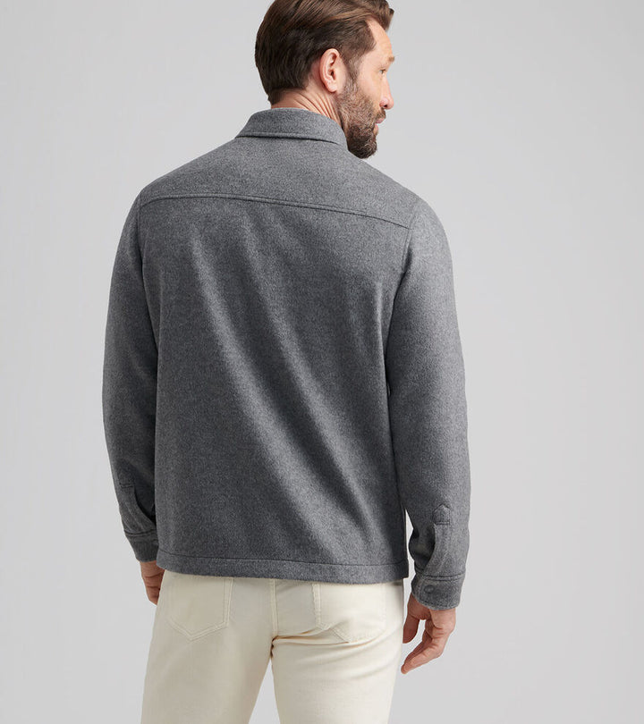 Peter Millar Men's Crown Flex Merino Shirt Jacket - OSLO GREY