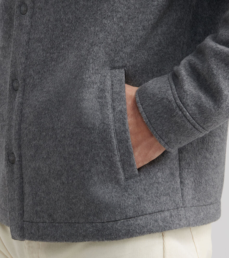 Peter Millar Men's Crown Flex Merino Shirt Jacket - OSLO GREY