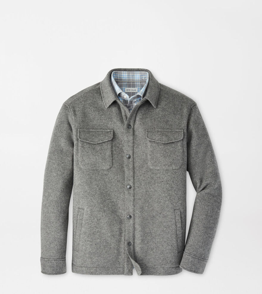 Peter Millar Men's Crown Flex Merino Shirt Jacket - OSLO GREY
