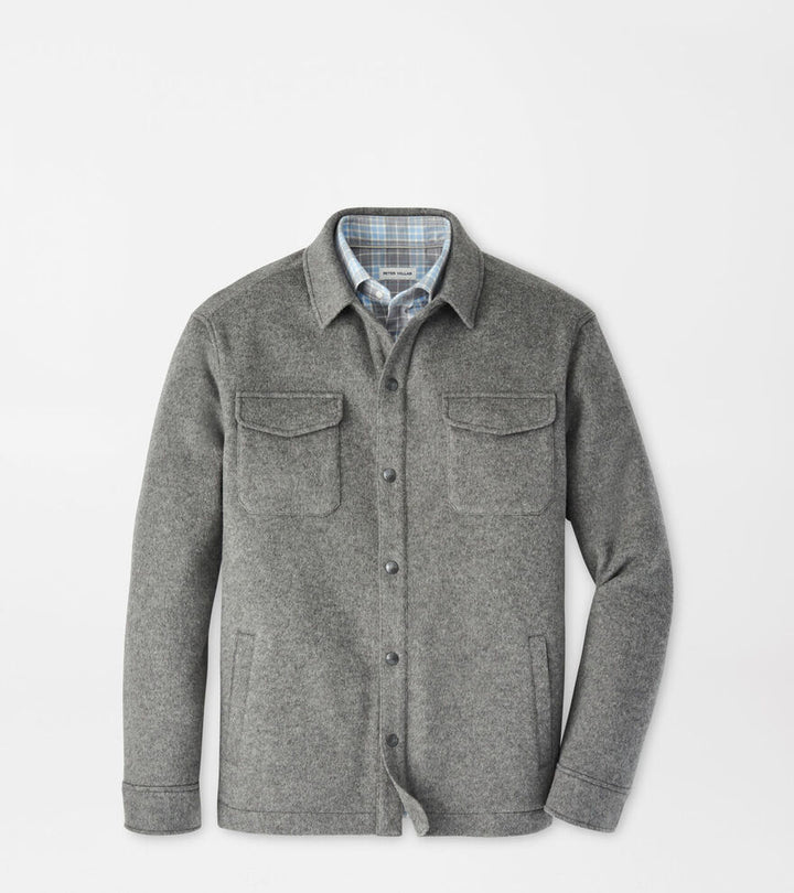 Peter Millar Men's Crown Flex Merino Shirt Jacket - OSLO GREY