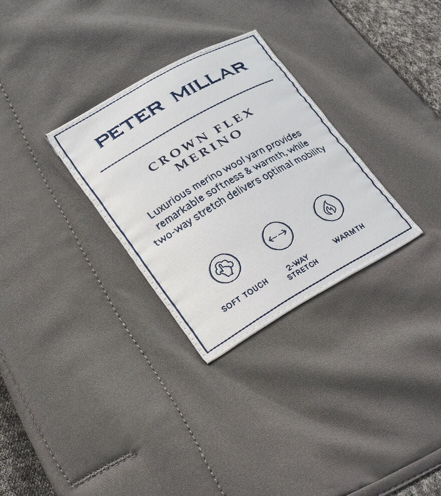 Peter Millar Men's Crown Flex Merino Shirt Jacket - OSLO GREY