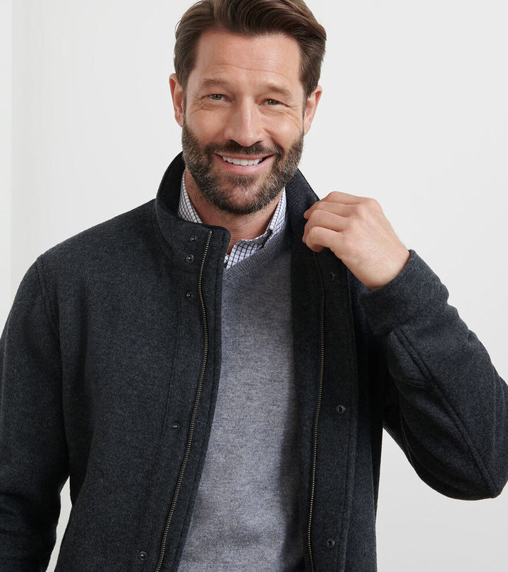 Peter Millar Men's Crown Flex Merino City Coat - IRON