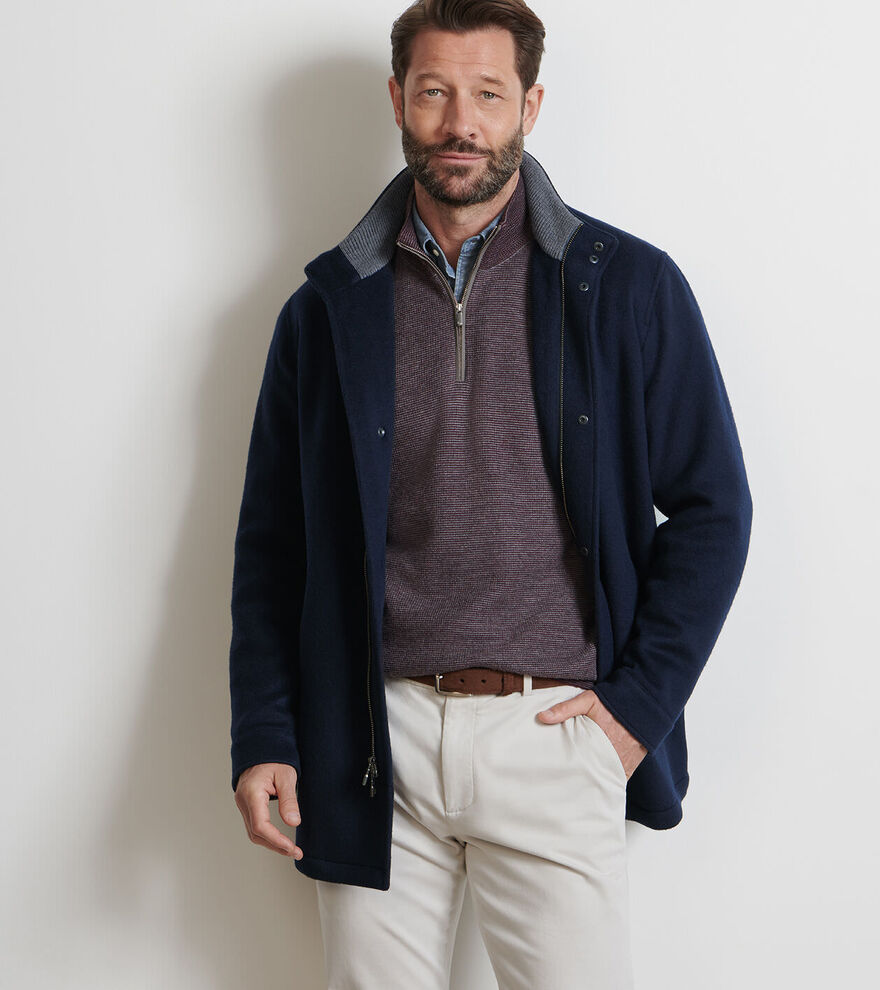 Peter Millar Men's Crown Flex Merino City Coat - NAVY