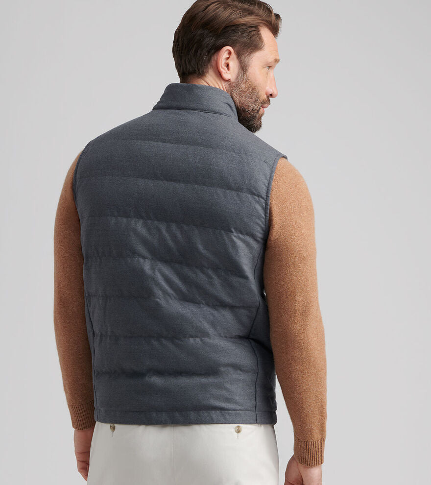 Peter Millar Men's Classic Fit Davos Flannel Vest - CHARCOAL
