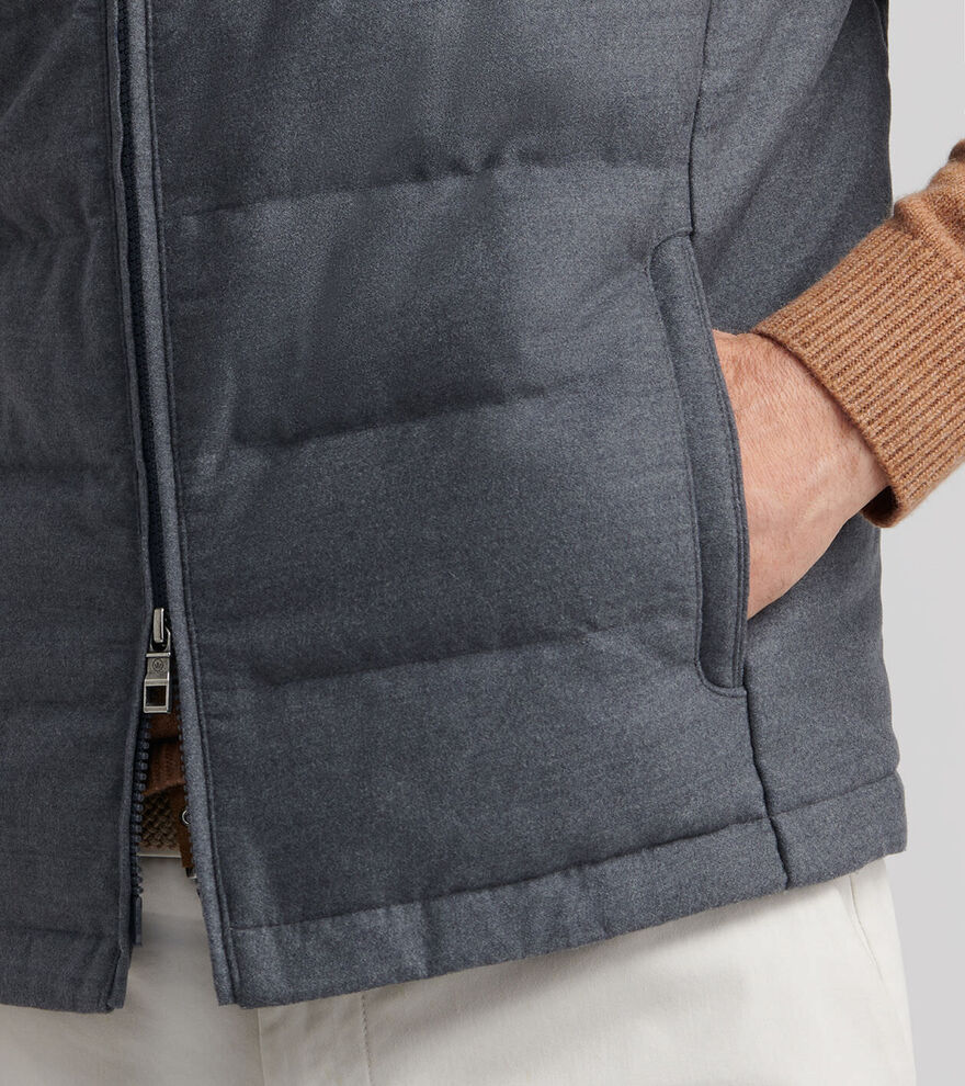 Peter Millar Men's Classic Fit Davos Flannel Vest - CHARCOAL