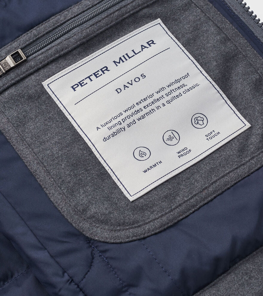 Peter Millar Men's Classic Fit Davos Flannel Vest - CHARCOAL