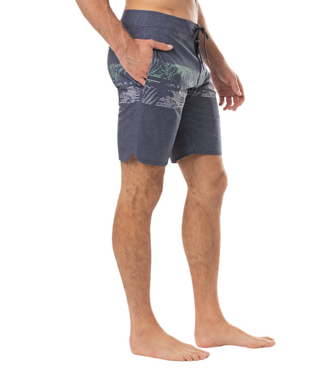 TRAVIS MATHEW MENS PARKED THE SHARK BOARDSHORT - HEATHER INSIGNIA