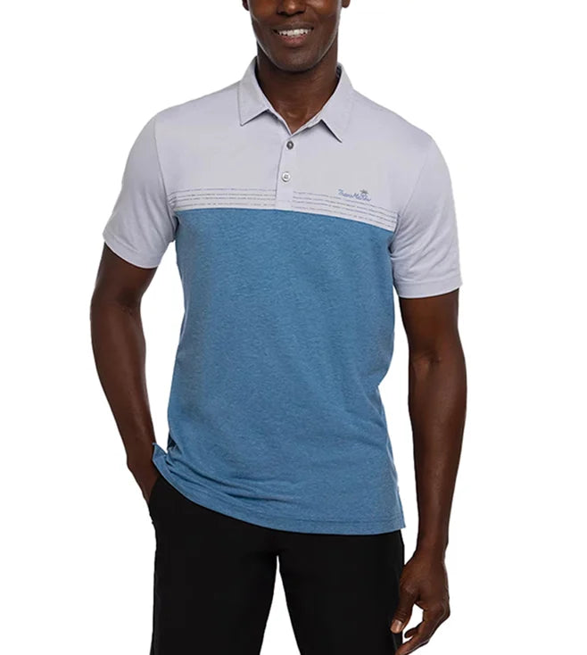 TRAVIS MATHEW MENS LIBATIONS POLO - HEATHER LIGHT GREY