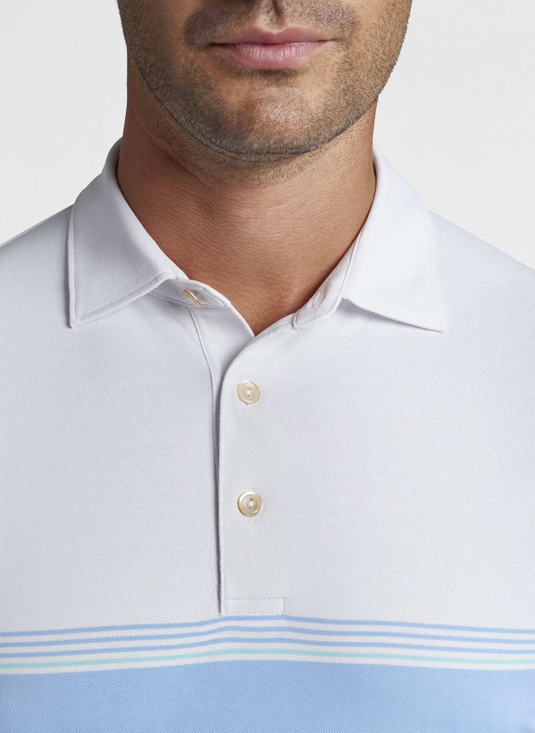 Peter Millar Men's Chalet Stipe Performance Polo - WHITE