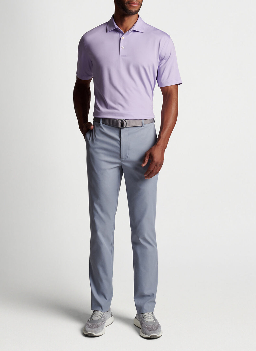 Peter Millar Mens Solid Performance Jersey Polo - MOONFLOWER - Golf Anything Canada
