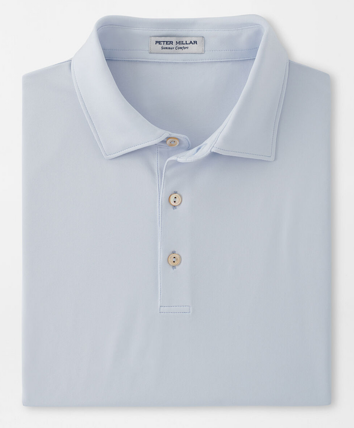 Peter Millar Mens Solid Performance Jersey Polo - SHAVED ICE