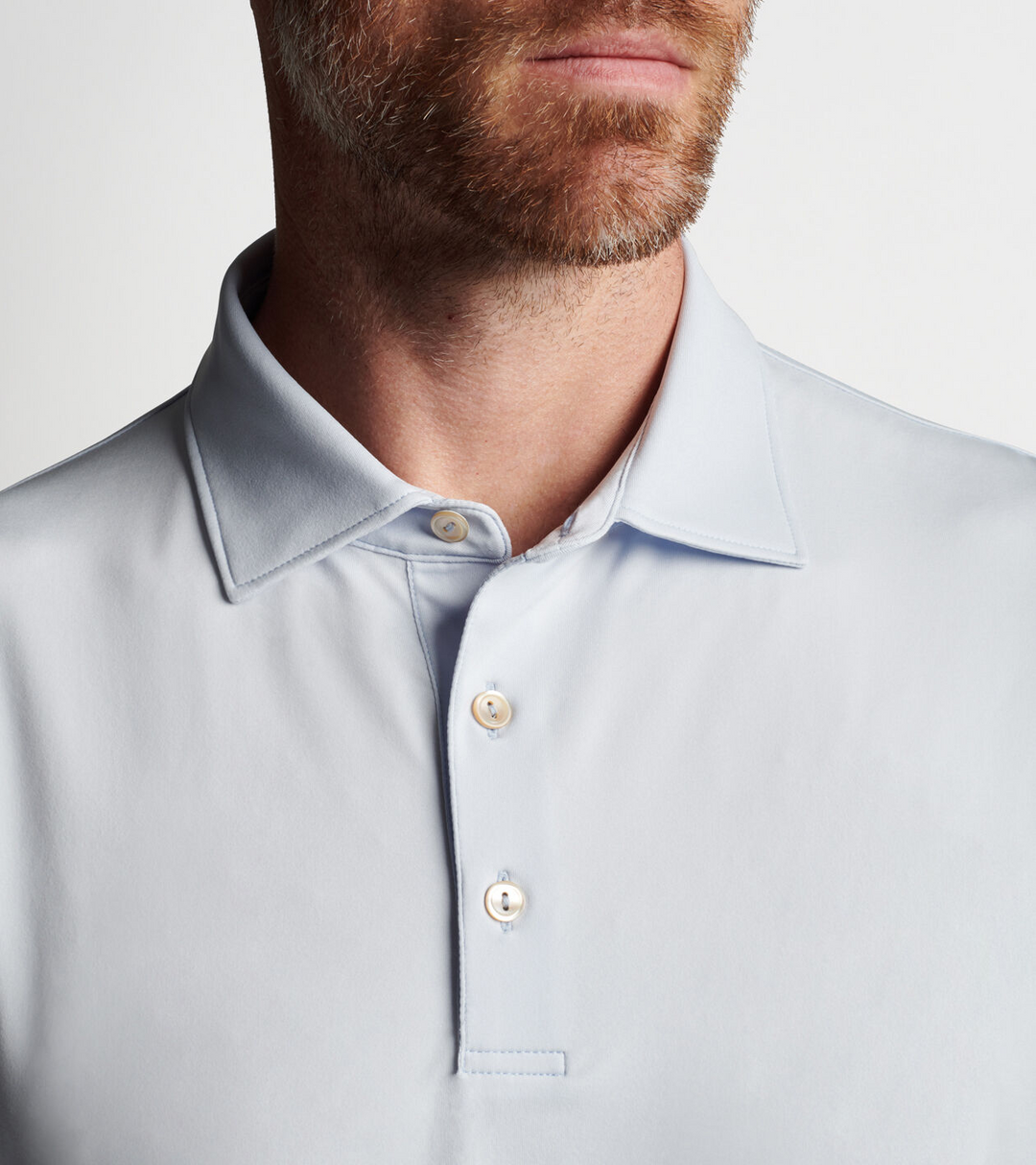 Peter Millar Mens Solid Performance Jersey Polo - SHAVED ICE