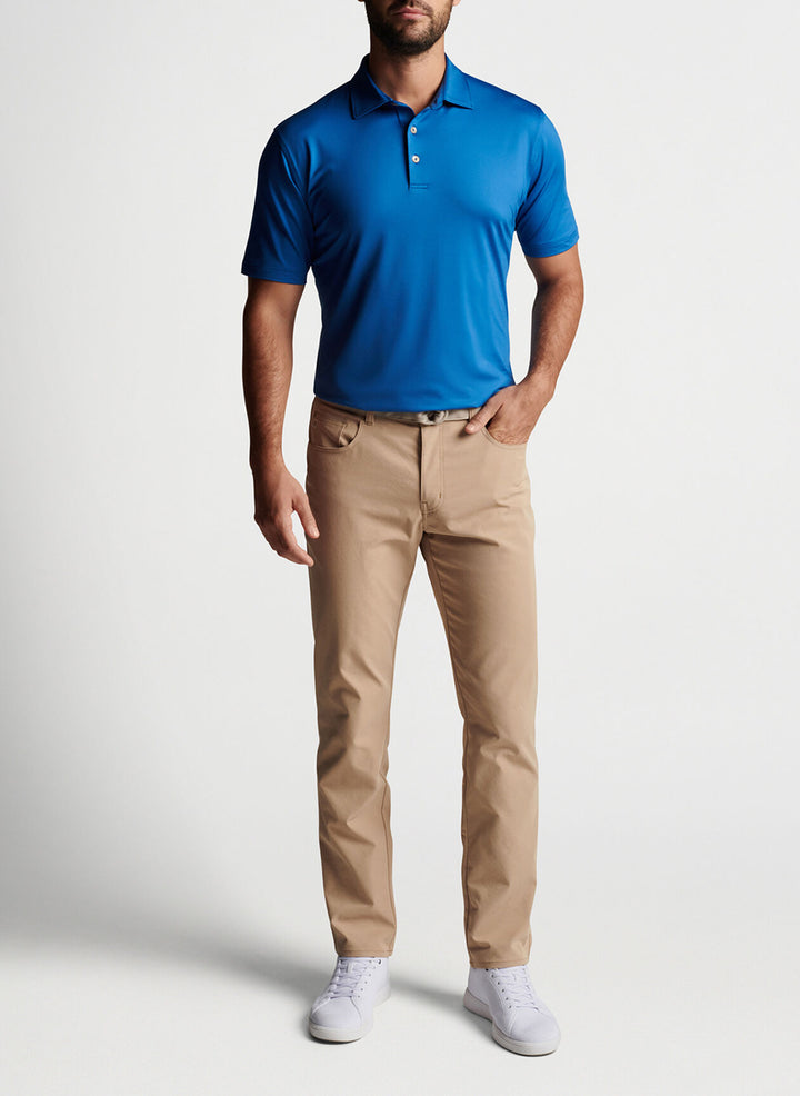 Peter Millar Mens Solid Performance Jersey Polo - STARBOARD BLUE - Golf Anything Canada