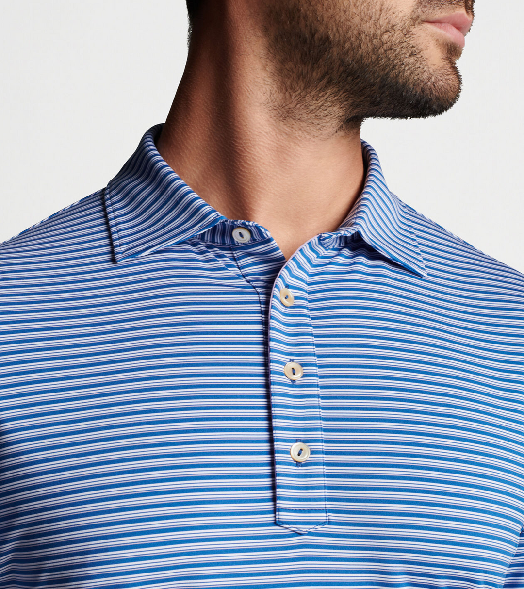 Peter Millar Mens Bishop Performance Jersey Polo - STARBOARD BLUE