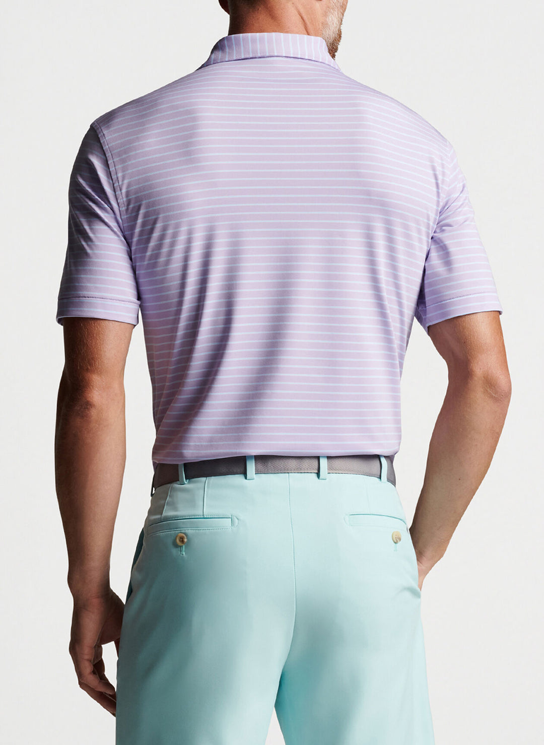 Peter Millar Mens Drum Performance Jersey Polo - MOONFLOWER - Golf Anything Canada