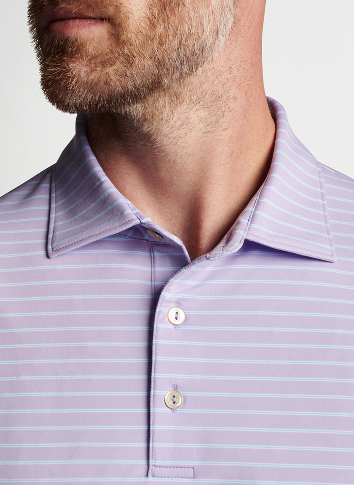 Peter Millar Mens Drum Performance Jersey Polo - MOONFLOWER - Golf Anything Canada