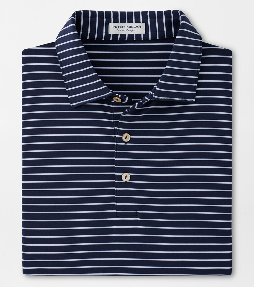 Peter Millar Mens Classic Fit Drum Performance Jersey Polo - NAVY