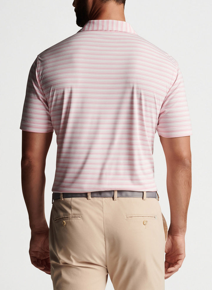 Peter Millar Mens Featherweight Mélange Stripe Polo - VINCA - Golf Anything Canada