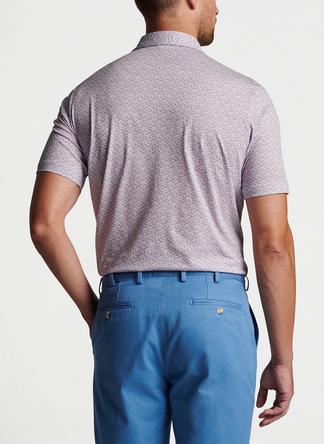 Peter Millar Mens Pilot Mill Surf's Up Printed Polo - SUNWASHED BRICK - Golf Anything Canada