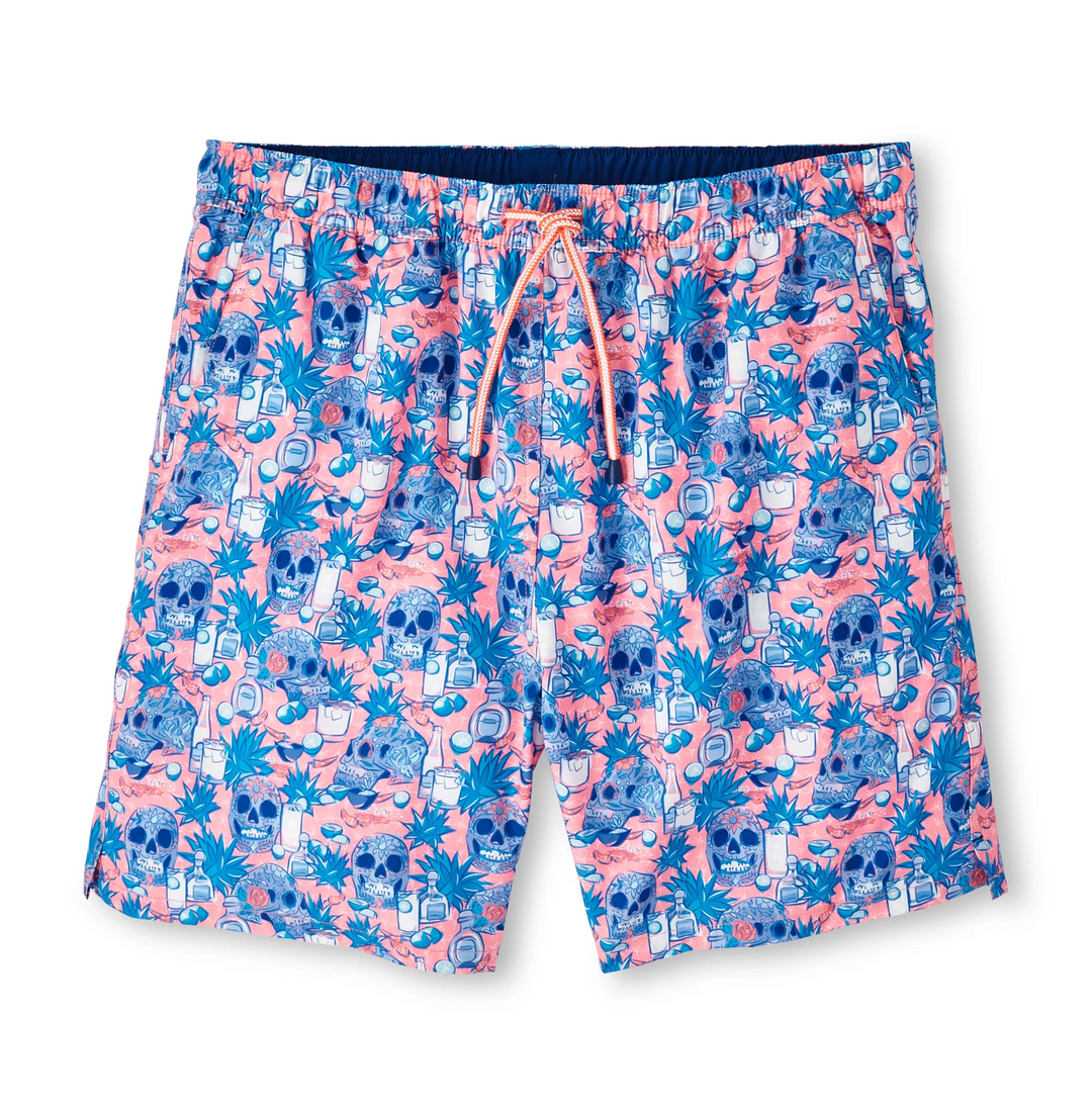 Peter Millar Mens Classic Fit RANCH WATER Swim Trunk HONEY SUCKLE Golf Anything Canada