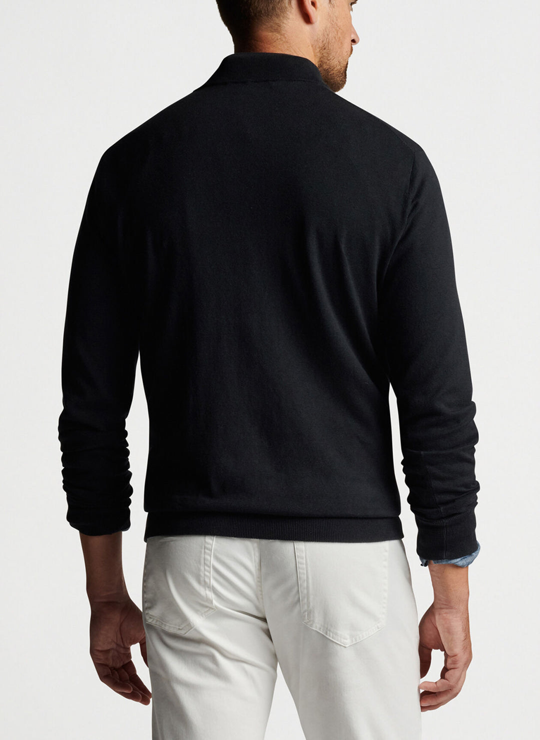 Peter Millar Mens Crest Quarter Zip - BLACK - Golf Anything Canada