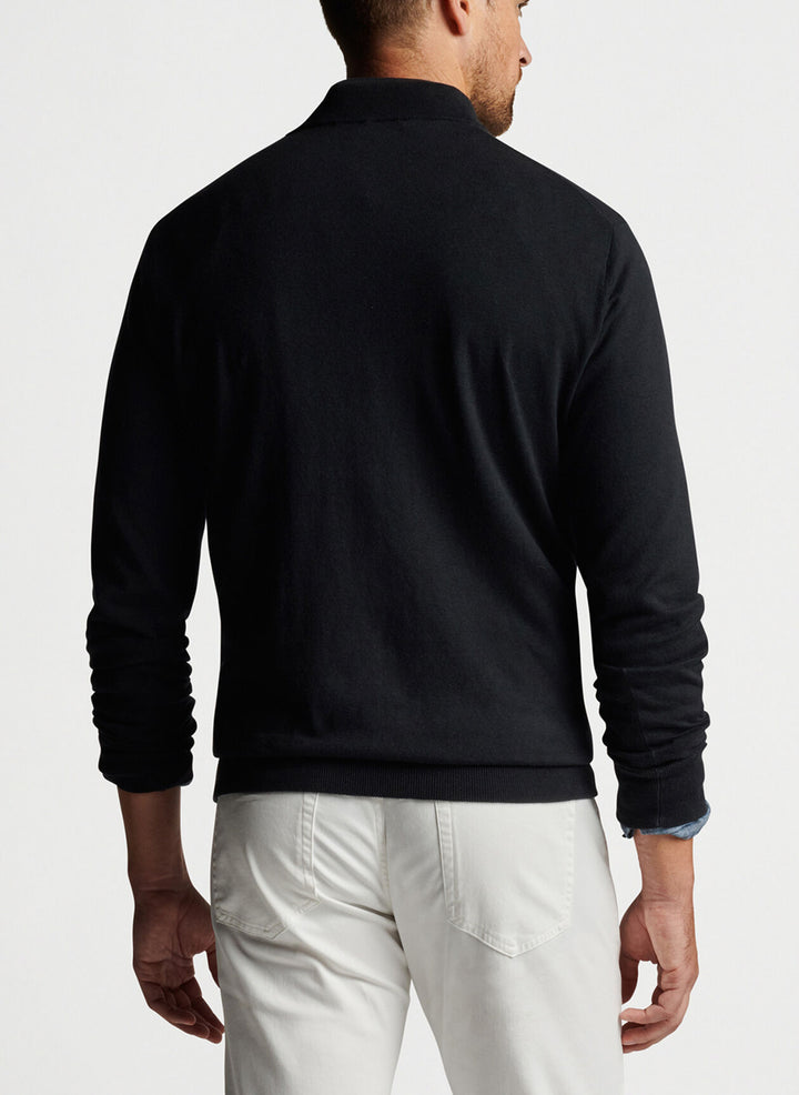 Peter Millar Mens Crest Quarter Zip - BLACK - Golf Anything Canada