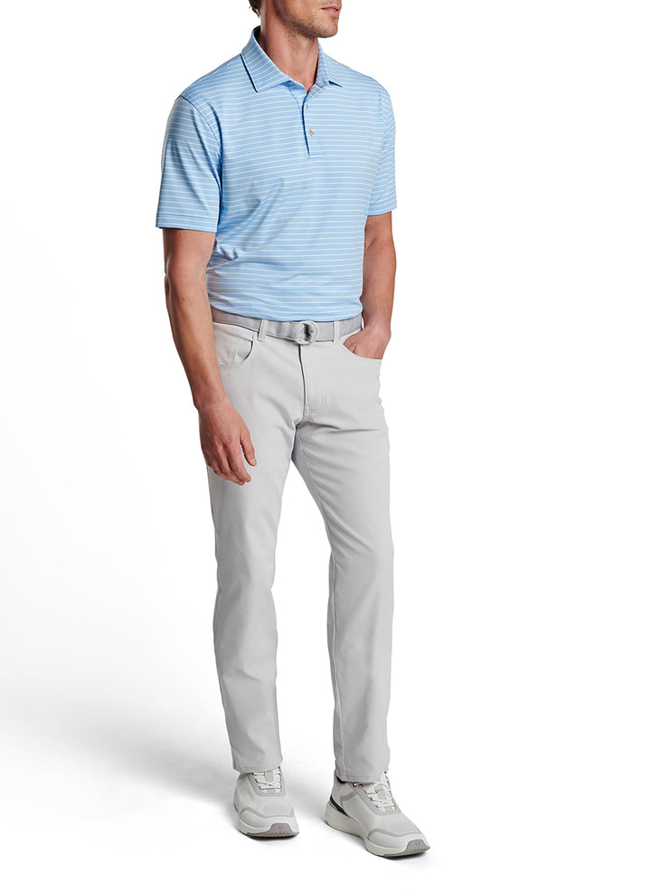 Peter Millar Mens Classic Fit Drum Performance Jersey Polo - COTTAGE BLUE